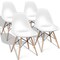 Set of 4 Stylish White Dining Chairs with Solid Beech Wood Legs and Comfortable ABS Seating